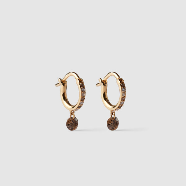 Raphaele Canot - Yellow Gold Set Free Leopard Earrings with Brown Diamonds