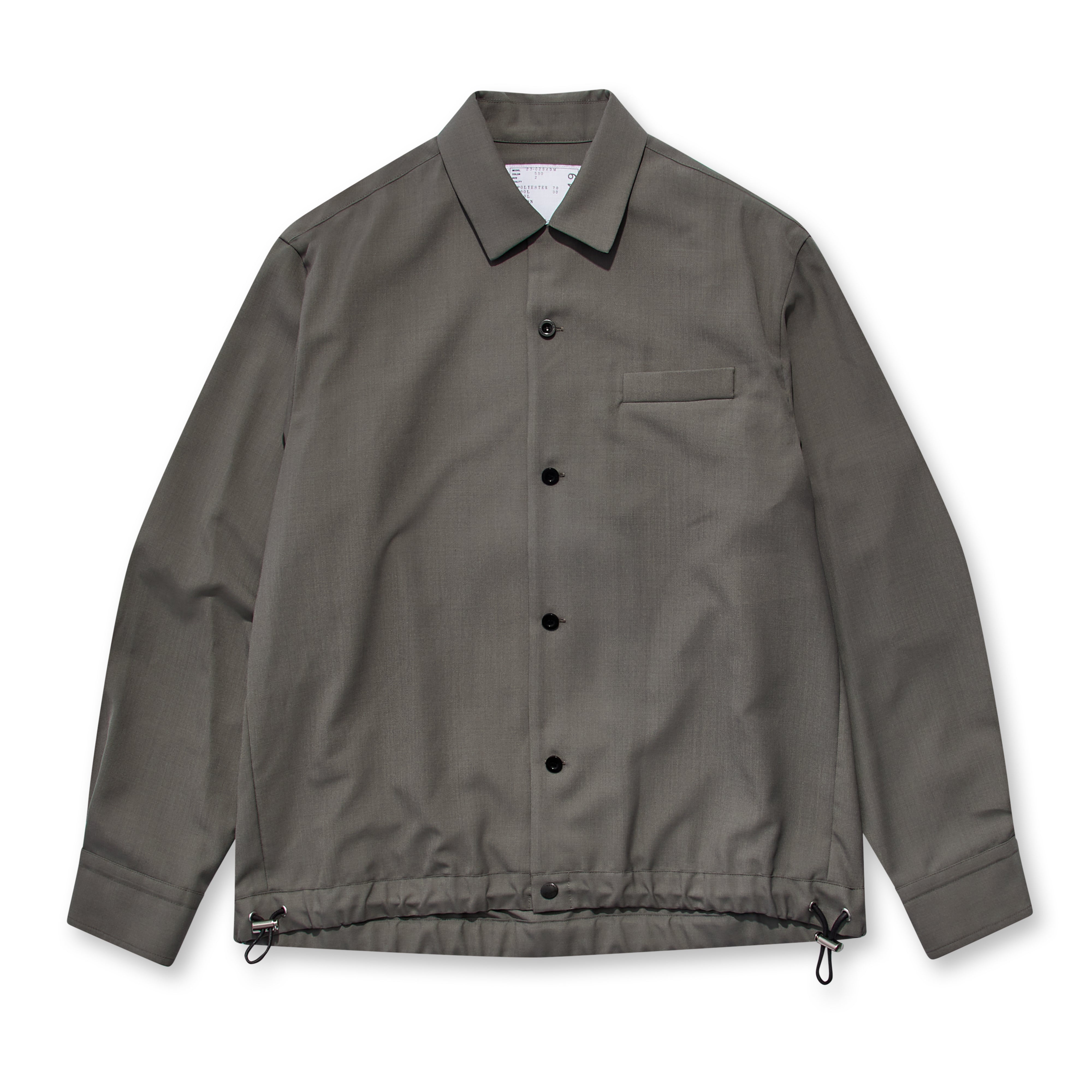 sacai Men's Suiting L/S Shirt (Taupe) | Dover Street Market E-Shop