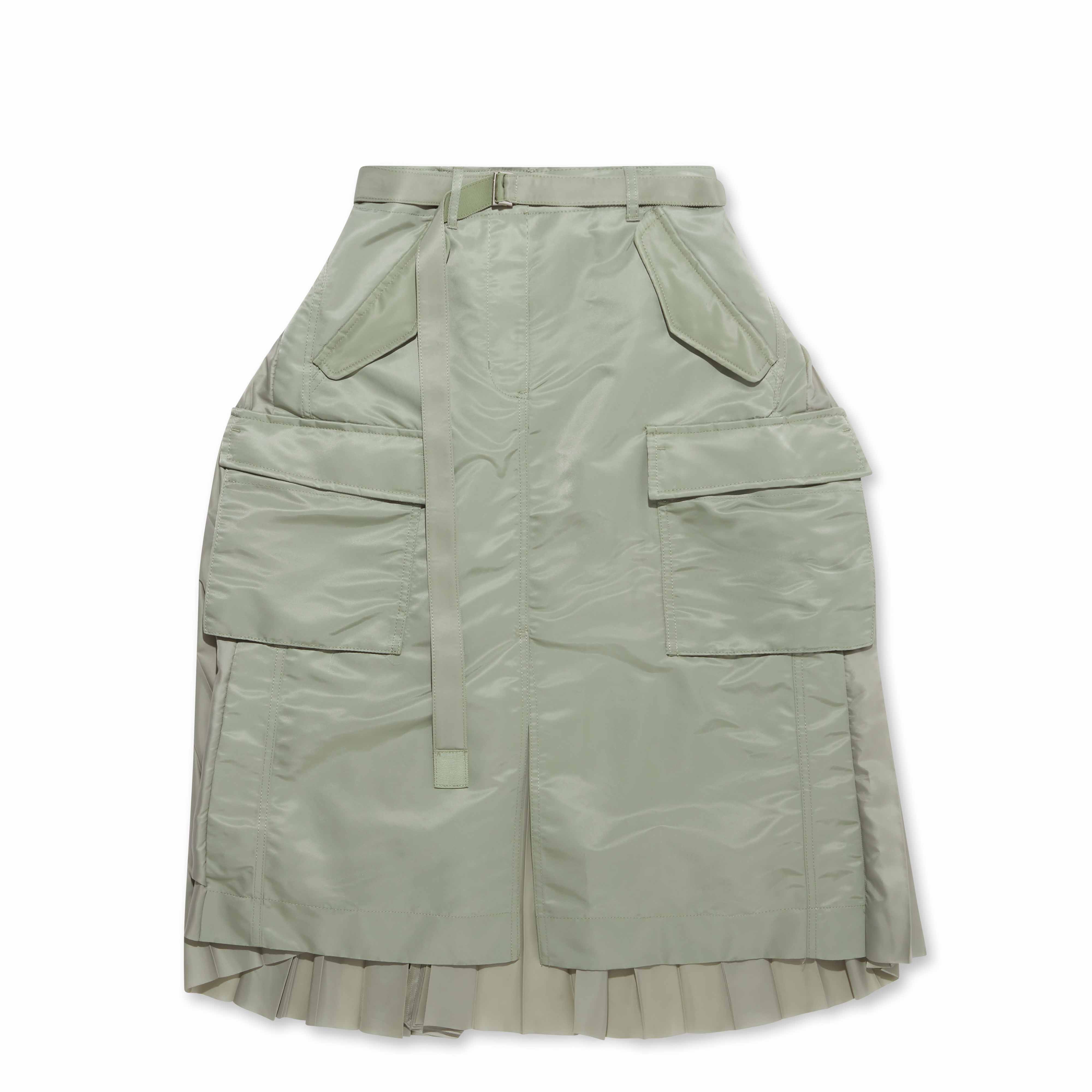 sacai Women's Nylon Twill Skirt (Light Khaki) | Dover Street