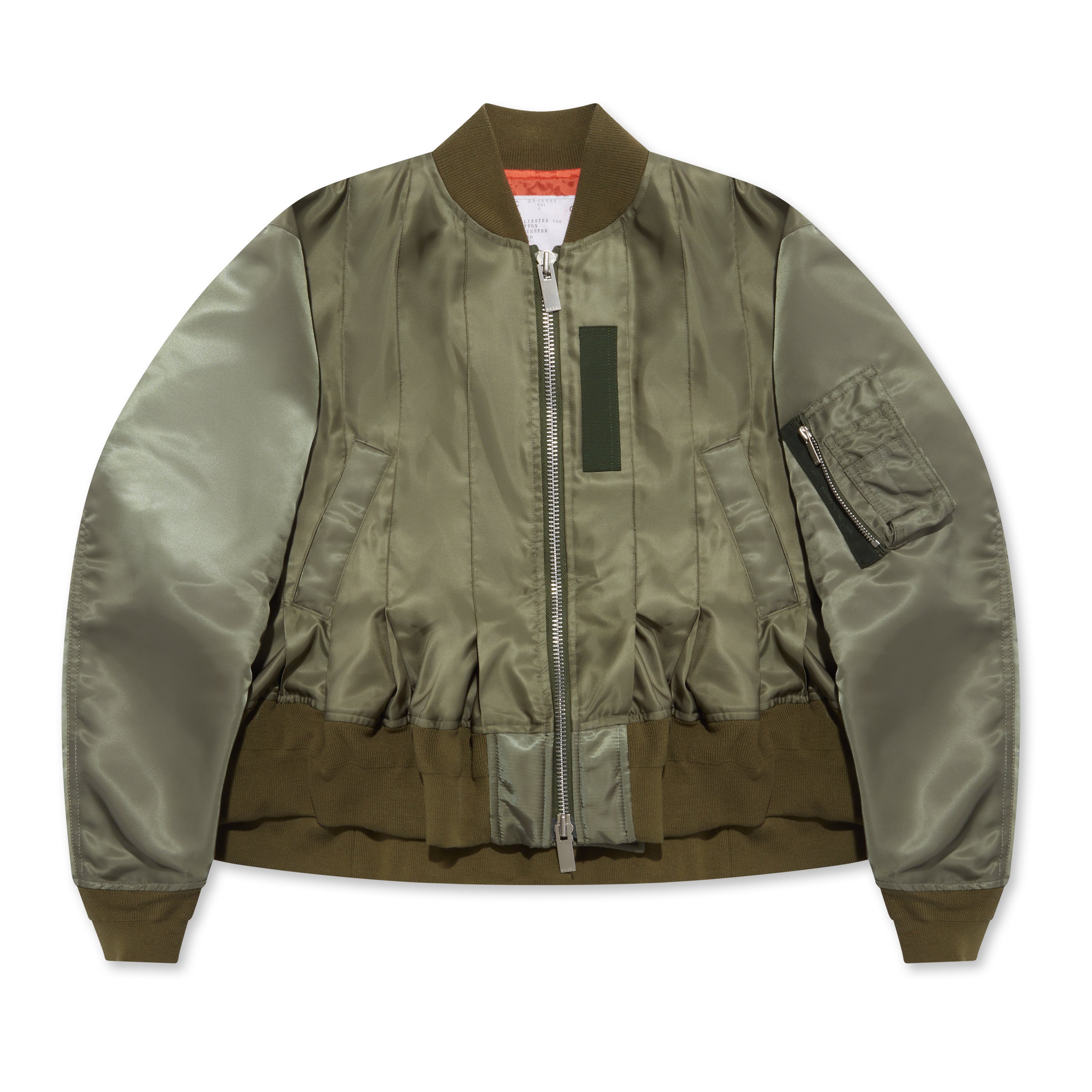 Sacai - Women's Nylon Twill Blouson - (Khaki) | Dover Street