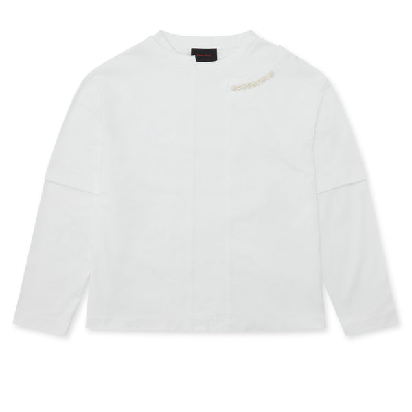 Simone Rocha - Men’s Patchwork Long Sleeve T-Shirt - (White/Pearl)