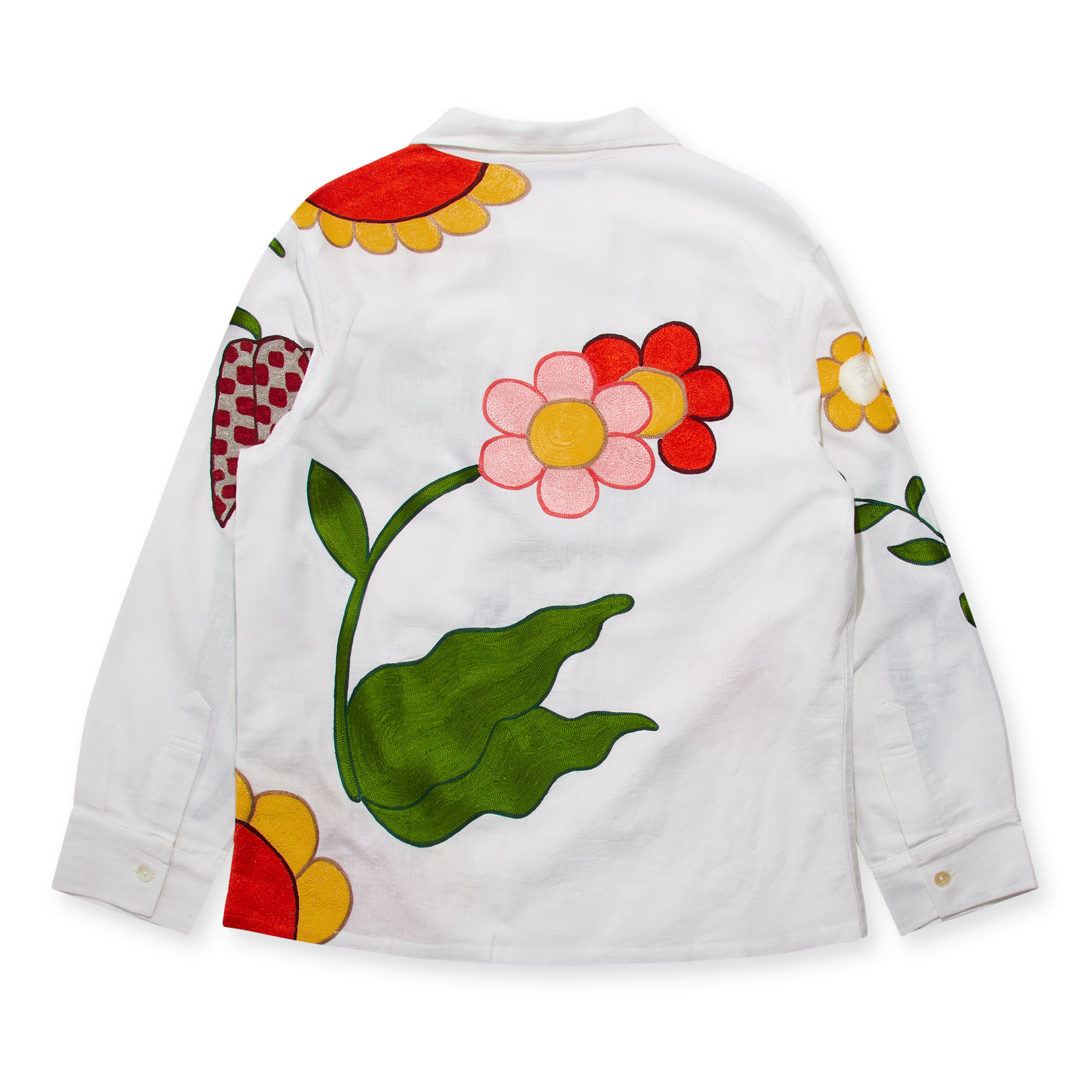 Sky High Farm Workwear - Boticelli Embroidered Flower Shirt - (White)