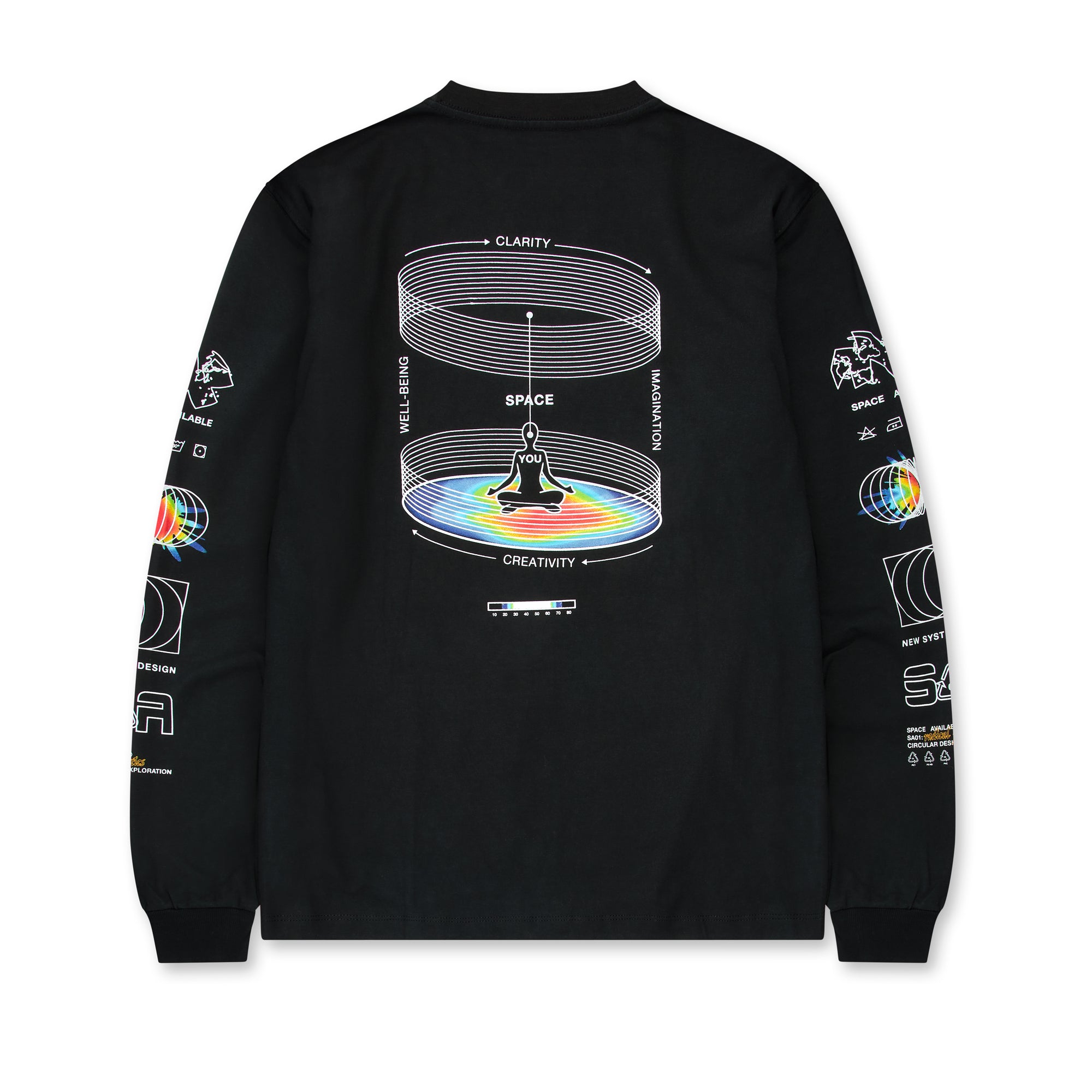 Space Available - Making Space Effect Longsleeve T-Shirt - (Black) view 2, Click to Zoom in