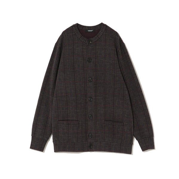 Undercover - Men’s Plaid Round-Neck Cardigan - (Grey)