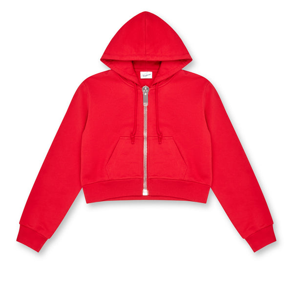 Vaquera - Women’s Cropped Zip Hoodie - (Red)