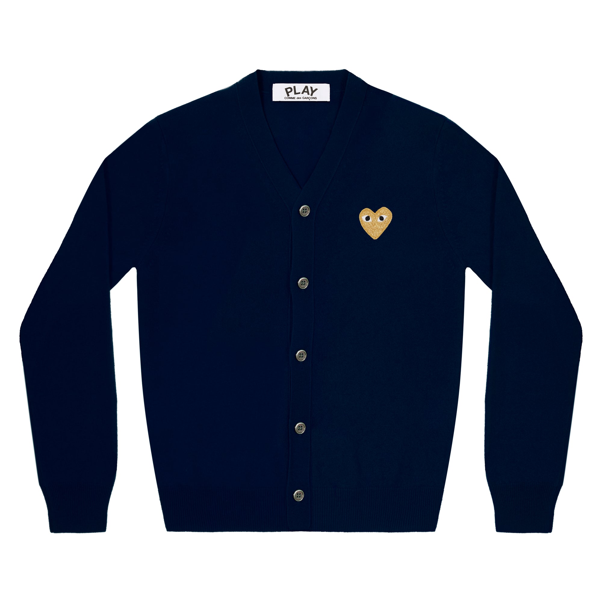 Play Gold Heart Men’s Cardigan (Navy) - Main Image