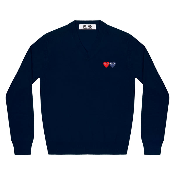 Play - Double Heart Sweater - (Navy)