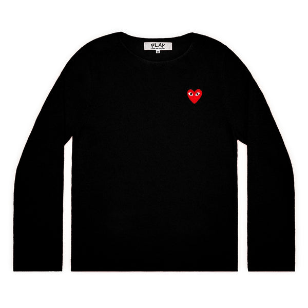 Play - Red Heart Crew Neck Jumper - (Black)