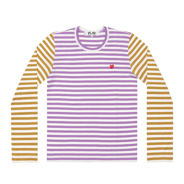 Play - Bi-Colour Stripe T-Shirt - (Purple/Mustard)