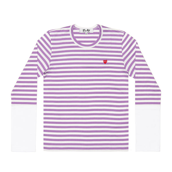 Play - Stripe White T-Shirt - (Purple)