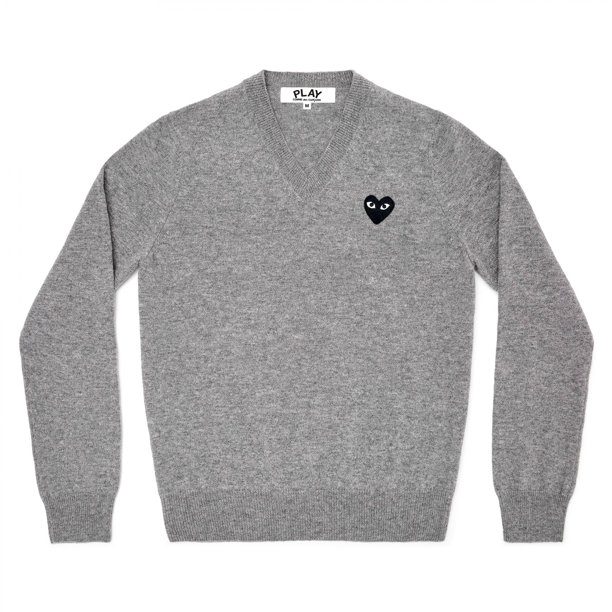 Play Black V Neck Sweater (Grey)