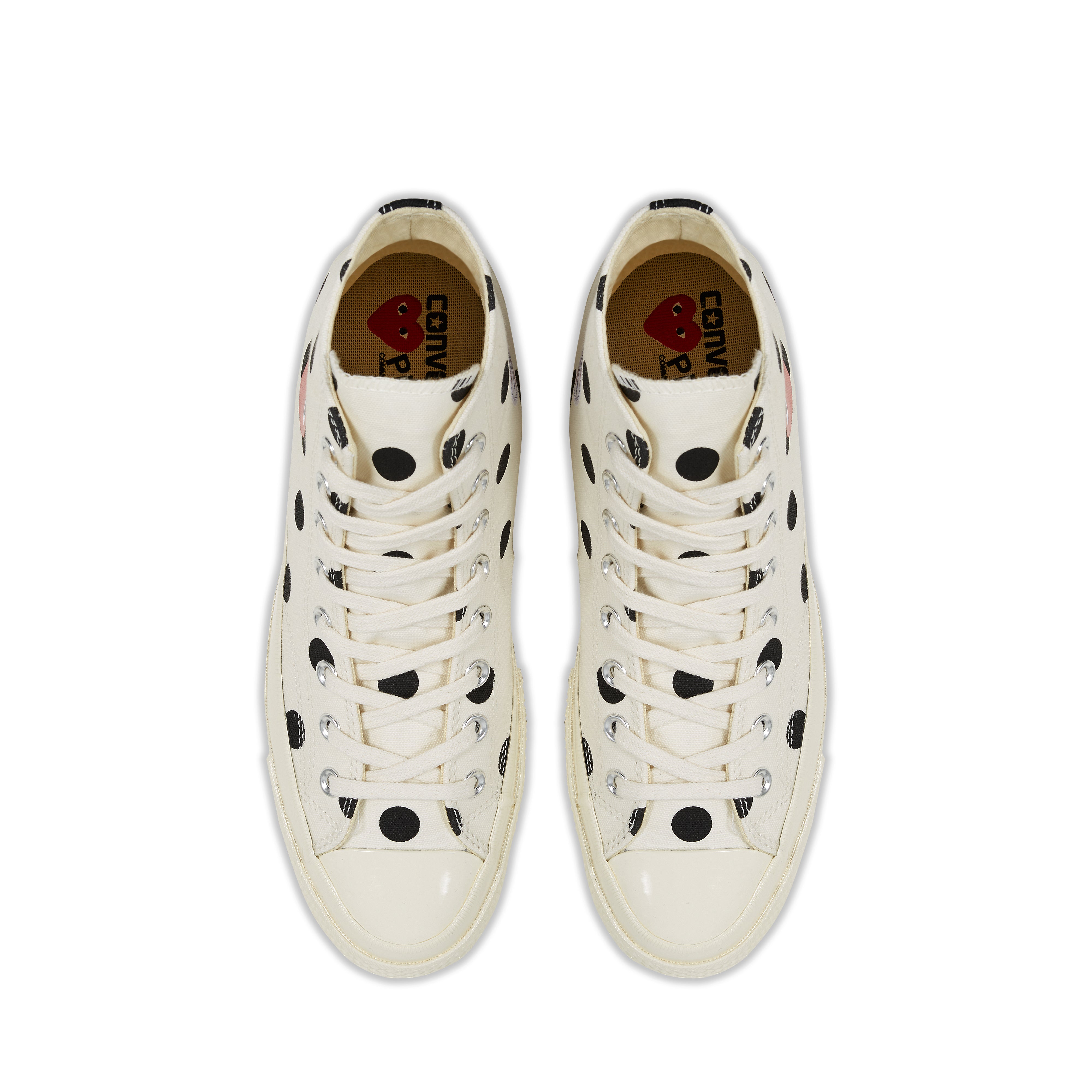 Cdg converse white sales polka dot