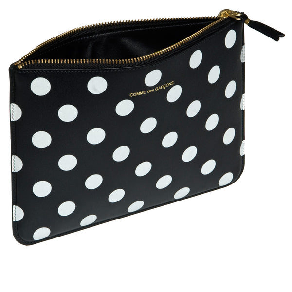 CDG Wallet - Wallet Polka Dot Printed Zip Pouch - (Black SA5100PD)