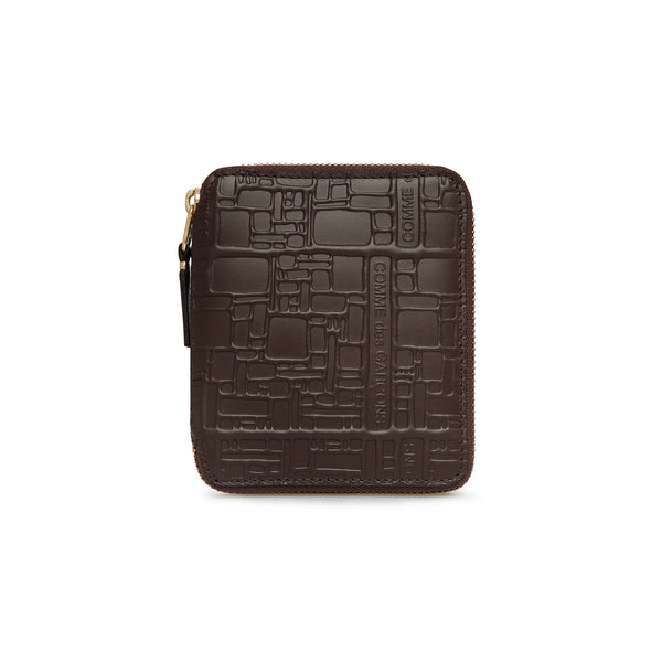 CDG Wallet - Embossed Logo Full Zip Around Wallet - (Brown SA2100EL)