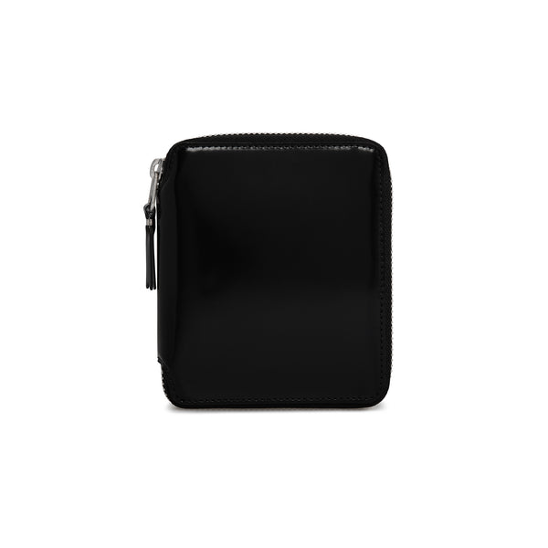 CDG Wallet - Mirror Inside Black/Silver Full Zip Around Wallet - (Black SA2100MI)