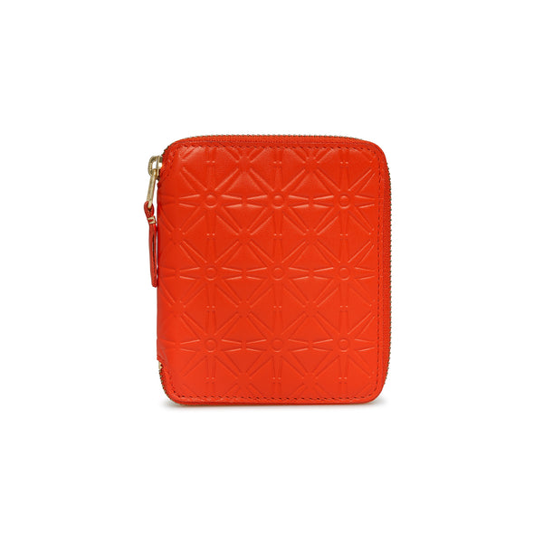 CDG Wallet - Colour Embossed A Full Zip Around Wallet - (Orange SA210ECA)