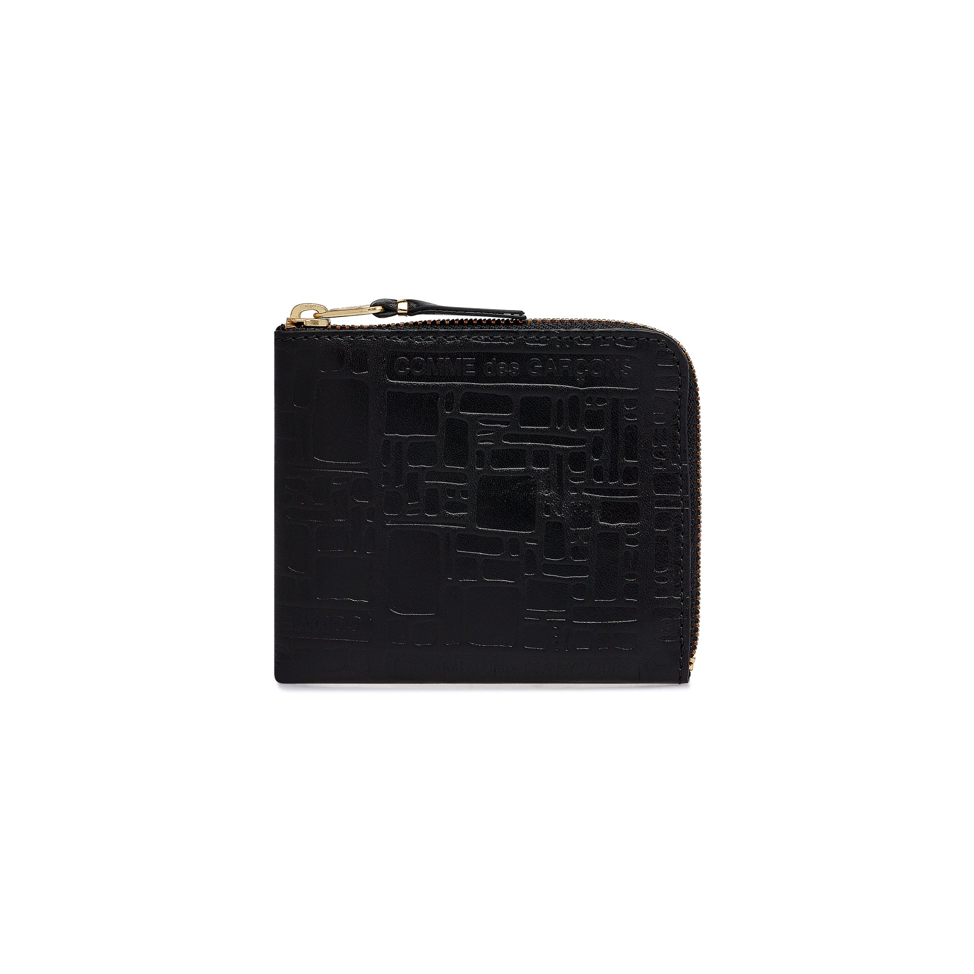 CDG Wallet - Embossed Logo Zip Around Wallet - (Black SA3100EL) view 1