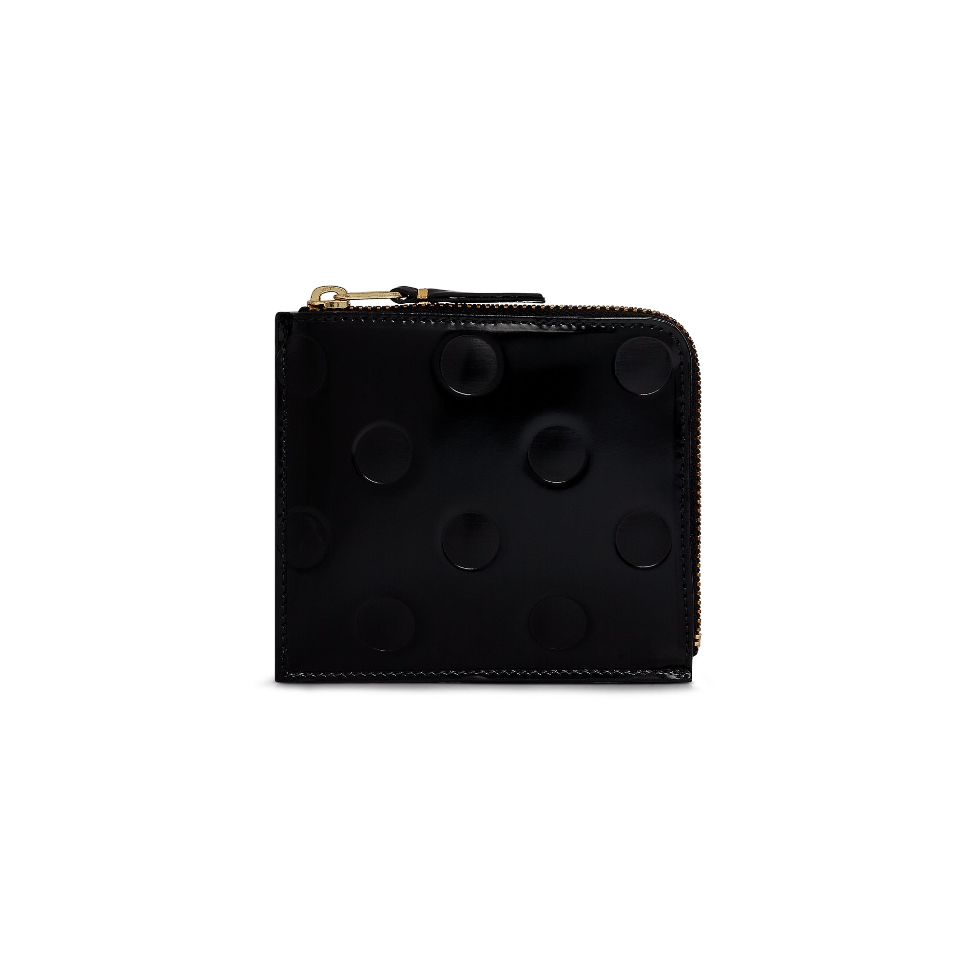CDG Wallet - Leather Polka Dots Embossed Zip Around Wallet - (Black SA3100NE) view 1
