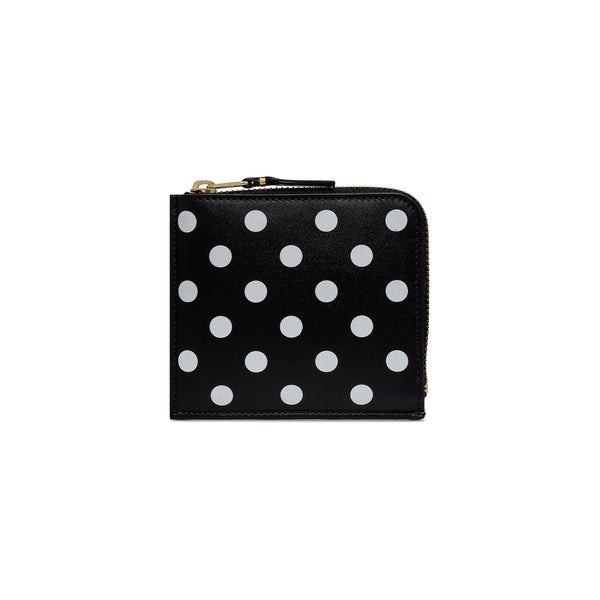 CDG Wallet - Polka Dot Printed Zip Around Wallet - (Black SA3100PD)