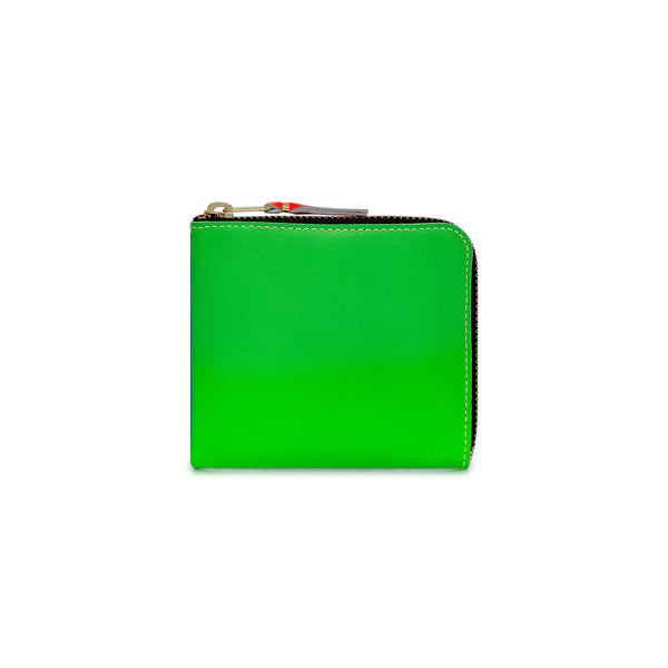CDG Wallet - Super Fluo Zip Around Wallet - (Green/Orange SA3100SF)