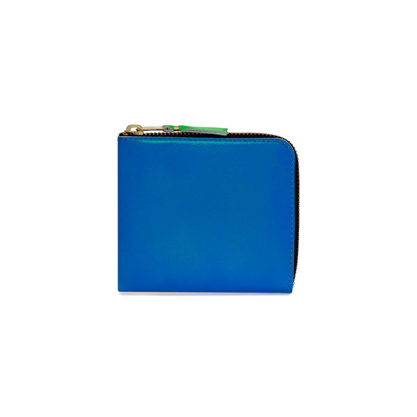 CDG Wallet - Super Fluo Zip Around Wallet - (Blue/Green SA3100SF)