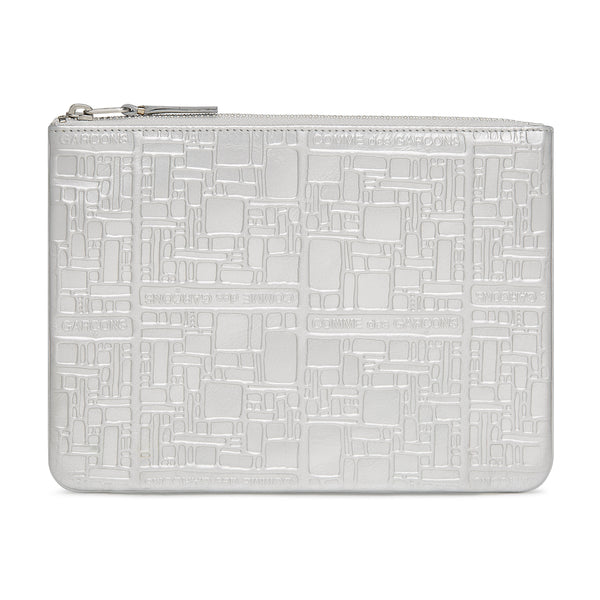CDG Wallet Embossed Logo (Silver SA5100EG)