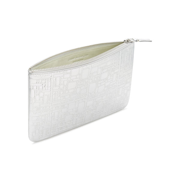 CDG Wallet Embossed Logo (Silver SA5100EG)