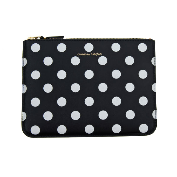 CDG Wallet - Wallet Polka Dot Printed Zip Pouch - (Black SA5100PD)