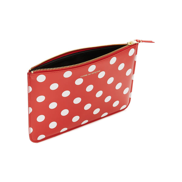 CDG Wallet - Wallet Polka Dot Printed Zip Pouch - (Red SA5100PD)