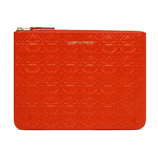 CDG Wallet - Colour Embossed A Zip Pouch - (Orange SA510ECA)