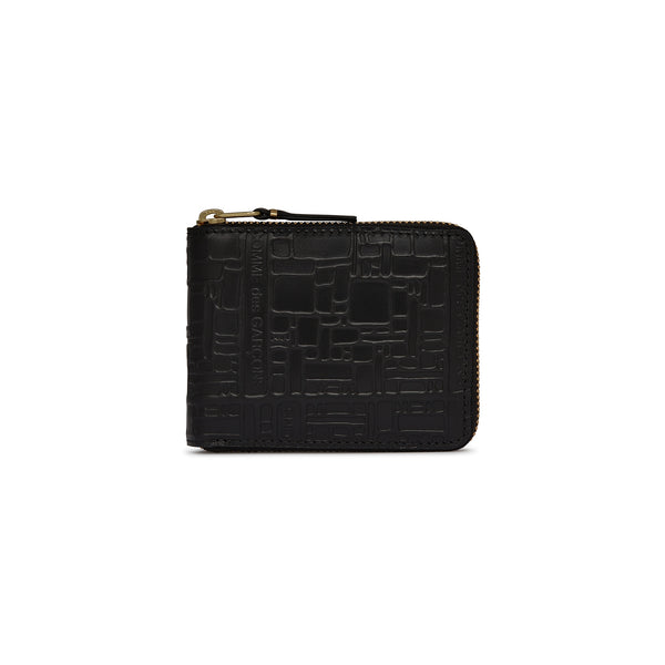 CDG Wallet - Embossed Logo Full Zip Around Wallet - (Black SA7100EL)