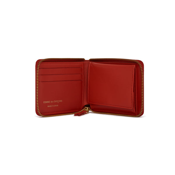 CDG Wallet - Polka Dot Printed Full Zip Around Wallet - (Red SA7100PD)