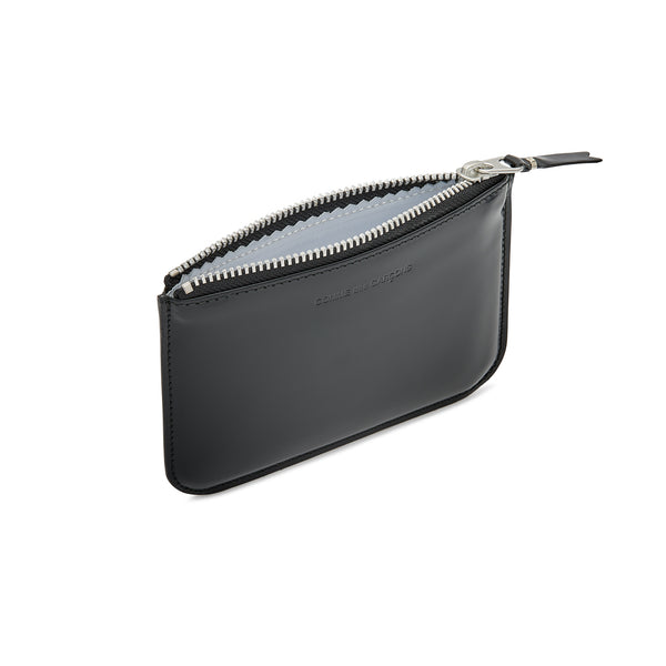 CDG - Leather Zip Pouch (Black/Silver SA8100MI)