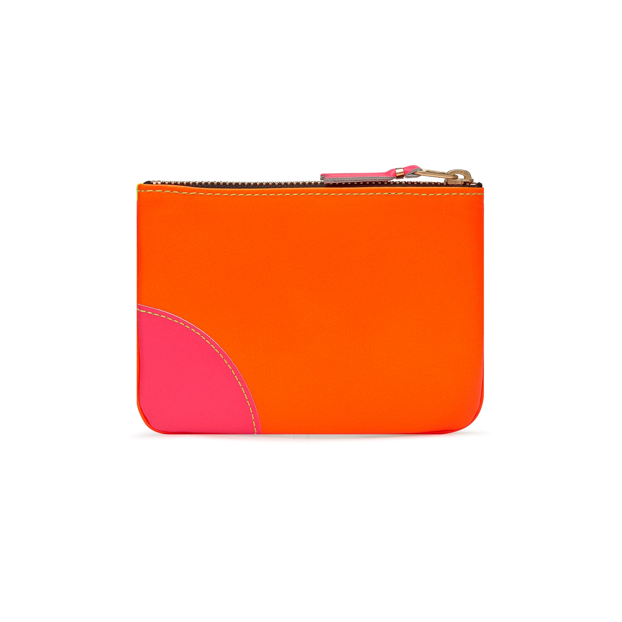 CDG Wallet - Super Fluo Leather Zip Pouch - (Yellow/Orange SA8100SF) view 2, Click to Zoom in